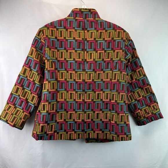 Vtg Painted Pony Blazer Jacket Geometric Embroidered Snap Front Size Small - Picture 6 of 8